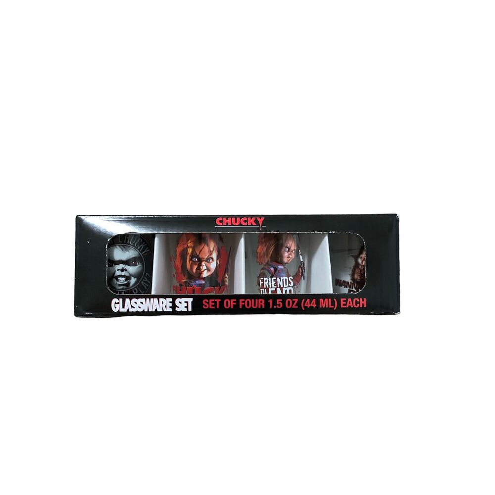 Chucky Child's Play Horror Movie Bride Of Chucky 1.5 oz. Shot Glass Set